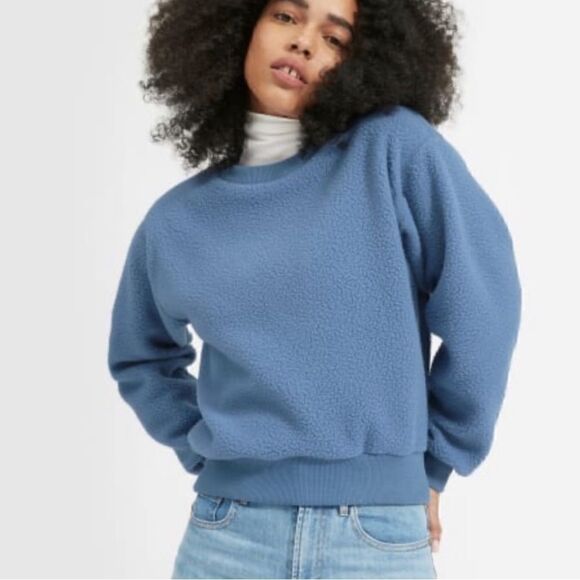 Everlane renew Sherpa crewneck pullover blue - Picture 1 of 4